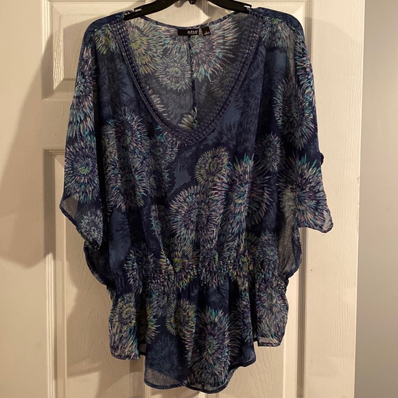 a.n.a Tops - A.N.A. Large Sheer Burst of Colors Blouse